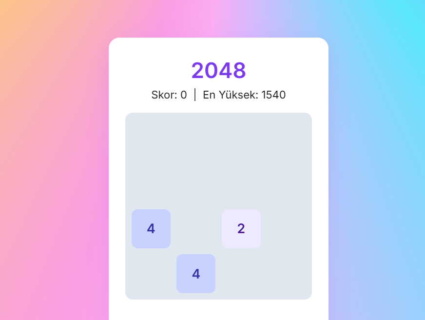 2048 oyun ekran görüntüsü