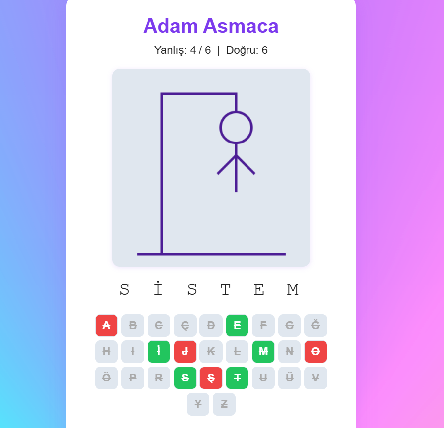 Adam Asmaca ekran görüntüsü