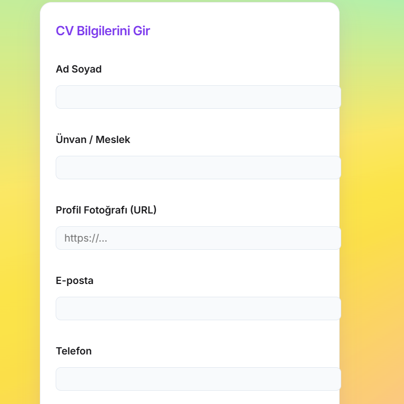 Online CV Oluşturucu