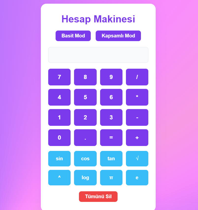 Hesap Makinesi ekran görüntüsü